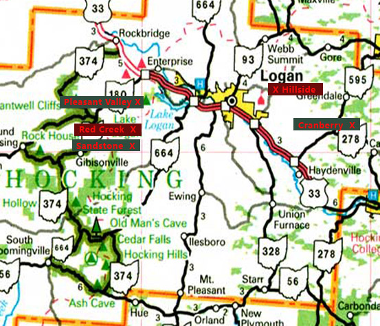 Hocking Hills Ohio County Map