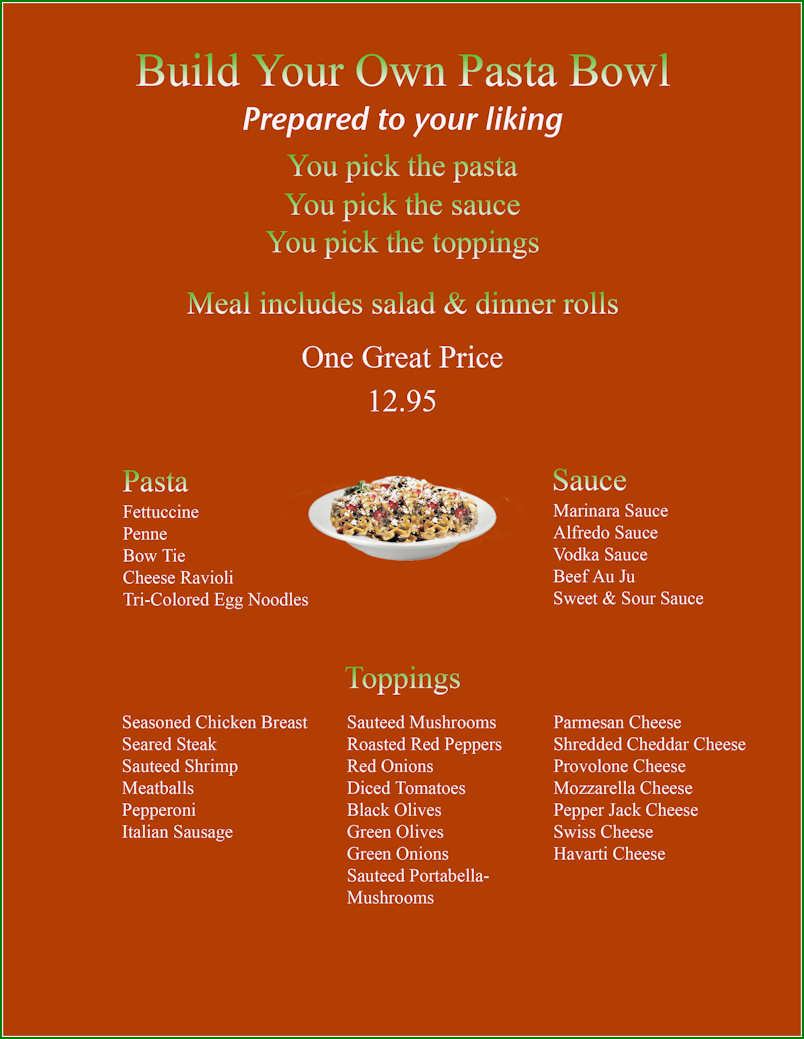 The Sandstone Restaurant Menu in the Hocking Hills Ohio